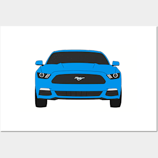 Ford Mustang Front End Grabber Blue Posters and Art